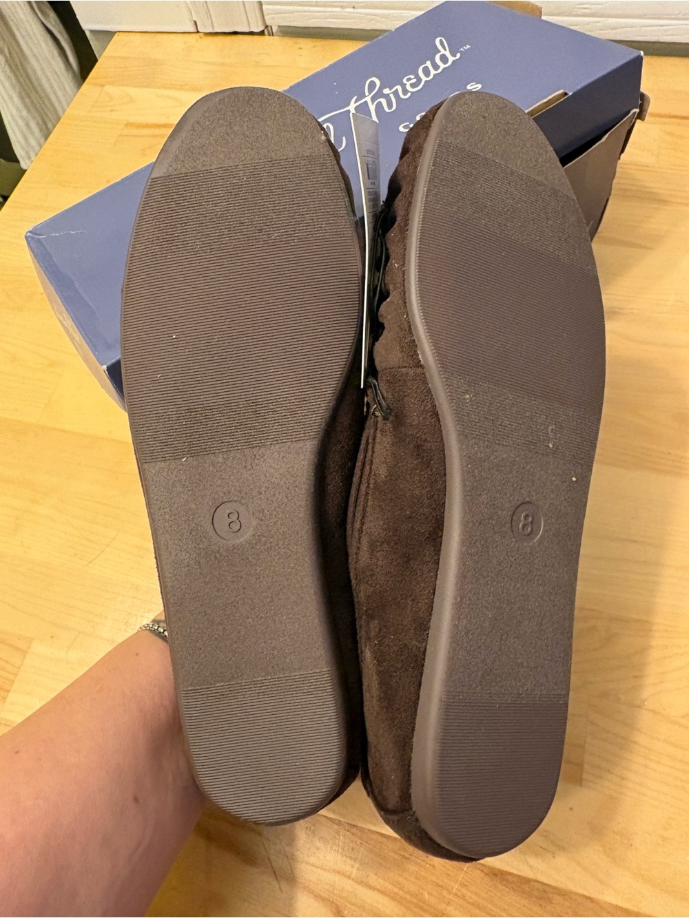 Universal Thread Dark Brown Suede Moccasin Loafers with Tie Detail - Picture 8 of 10